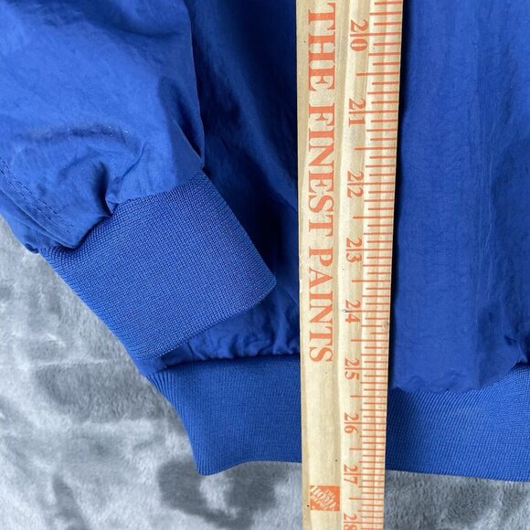 VTG 90s Nike Navy Blue Orange Logo Spellout Windbreaker Anorak Jacket Mens L - Picture 6 of 6